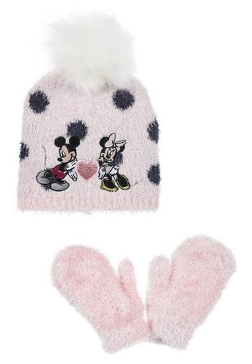 DISNEY MINNIE MOUSE Bommelmütze Mädchen Kinder Winter-Set 2 tlg. Mütze & Handschuhe SET mehr Tägliche Deals