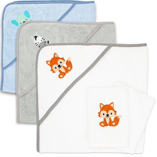BABYKAJO Kapuzenhandtuch Frottee (1, 1-St), Kuschliges Baby Handtuch mit Waschlappen mehr Discount Store für neue Produkte