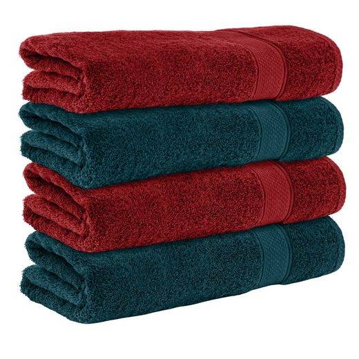 KOMFORTEC Badetücher 100% Baumwolle, 470 g/m² Frottee (4-St), Handtücher 70x140 cm Set, Weich mehr Outlet