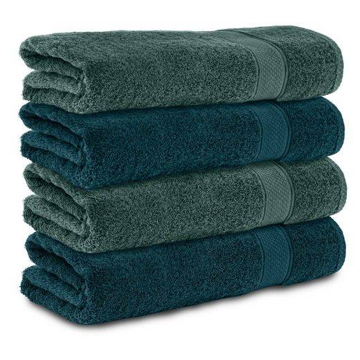 KOMFORTEC Badetücher 100% Baumwolle, 470 g/m² Frottee (4-St), Handtücher 70x140 cm Set, Weich mehr Outlet