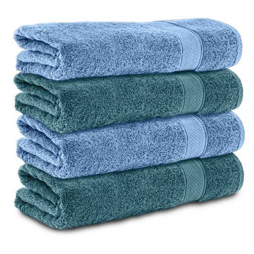 KOMFORTEC Badetücher 100% Baumwolle, 470 g/m² Frottee (4-St), Handtücher 70x140 cm Set, Weich mehr Outlet