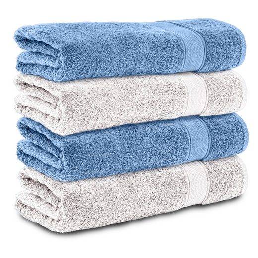 KOMFORTEC Badetücher 100% Baumwolle, 470 g/m² Frottee (4-St), Handtücher 70x140 cm Set, Weich mehr Angebote