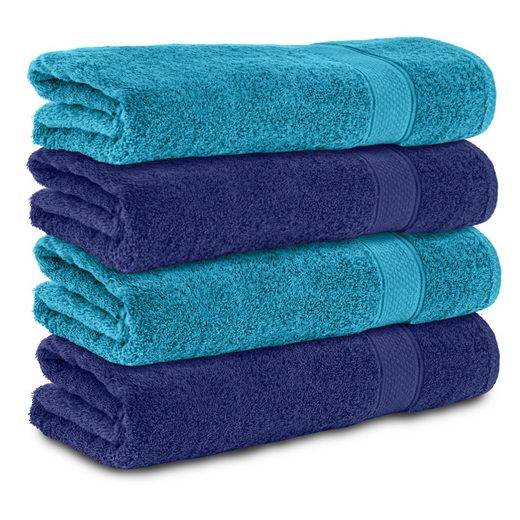 KOMFORTEC Badetücher 100% Baumwolle, 470 g/m² Frottee (4-St), Handtücher 70x140 cm Set, Weich mehr Blitzverkäufe