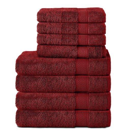 KOMFORTEC Handtuch Set 100% Baumwolle, 4 Badetücher 70x140 und 4 Handtücher 50x100 cm Frottee (Packung, 8-St), Badehandtuch & XXL Saunatuch, Weich, Towel, Groß mehr Sonderangebot