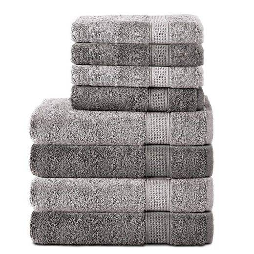 KOMFORTEC Handtuch Set 100% Baumwolle, 4 Badetücher 70x140 und 4 Handtücher 50x100 cm Frottee (Packung, 8-St), Badehandtuch & XXL Saunatuch, Weich, Towel, Groß mehr Online Shopping