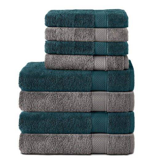 KOMFORTEC Handtuch Set 100% Baumwolle, 4 Badetücher 70x140 und 4 Handtücher 50x100 cm Frottee (Packung, 8-St), Badehandtuch & XXL Saunatuch, Weich, Towel, Groß mehr Online Shopping