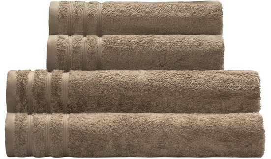 KLEINE WOLKE Handtuch Set Royal Frottier (Set, 4-St), Uni Farben, Handtücher, Duschtücher, Bordüre, weich mehr Valentinstagsangebot