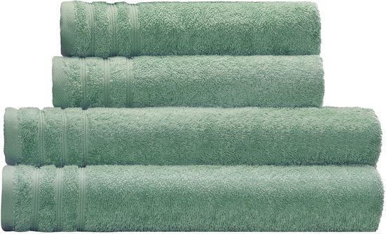 KLEINE WOLKE Handtuch Set Royal Frottier (Set, 4-St), Uni Farben, Handtücher, Duschtücher, Bordüre, weich mehr Valentinstagsangebot