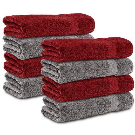 KOMFORTEC Handtücher 100% Baumwolle, 470 g/m² Frottee (8-St), Badetücher 50x100 cm Set, Weich mehr Bis zu 50% Rabatt