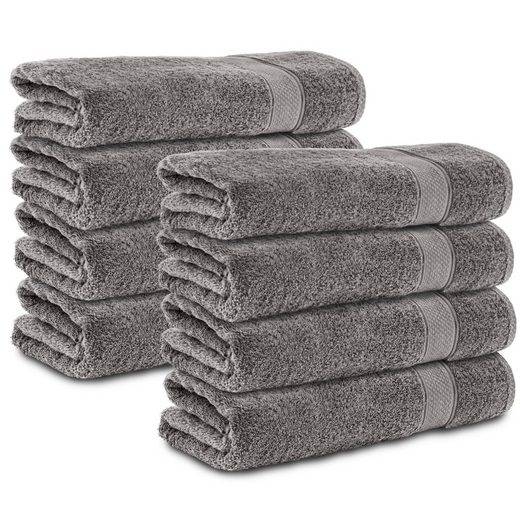 KOMFORTEC Handtücher 100% Baumwolle, 470 g/m² Frottee (8-St), Badetücher 50x100 cm Set, Weich mehr Bis zu 55% Rabatt