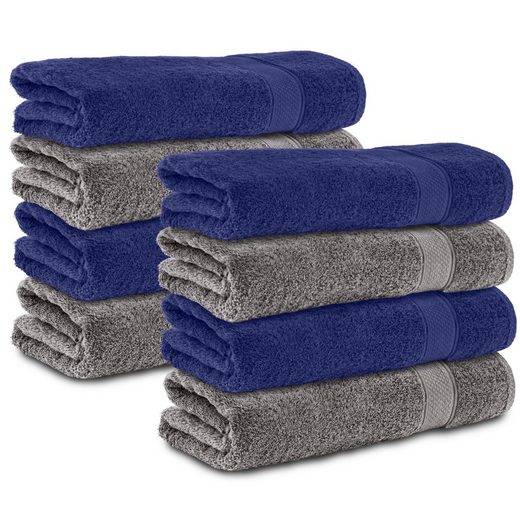 KOMFORTEC Handtücher 100% Baumwolle, 470 g/m² Frottee (8-St), Badetücher 50x100 cm Set, Weich mehr Riesige Rabatte