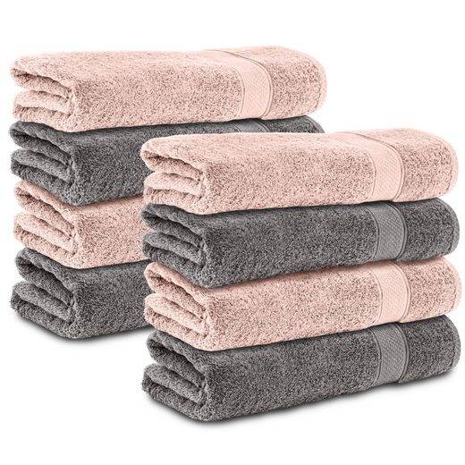 KOMFORTEC Handtücher 100% Baumwolle, 470 g/m² Frottee (8-St), Badetücher 50x100 cm Set, Weich mehr Riesige Rabatte