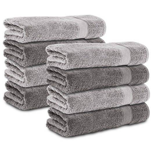 KOMFORTEC Handtücher 100% Baumwolle, 470 g/m² Frottee (8-St), Badetücher 50x100 cm Set, Weich mehr Clearance-Verkauf