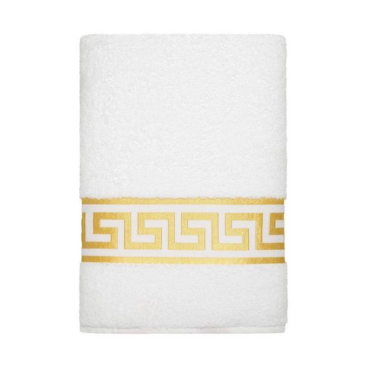 BELLE ARTI Handtücher Luxus Mäander Gästetücher Badetücher Duschtücher Saunatücher in Set (1-St), schwarz, weiss, beige, rot, gold, 100% Baumwolle, Frottee, eingestickt mehr Letzter Tag