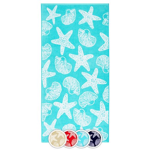 ZOLLNER Strandtuch Frottee (1-St), 90 x 180 cm, 100% Baumwolle, mit Meerestier-Design mehr Begrenztes Angebot