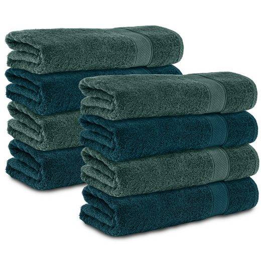 KOMFORTEC Badetücher 100% Baumwolle, 470 g/m² Frottee (8-St), Handtücher 70x140 cm Set, Weich mehr Rabatte dieses Monats