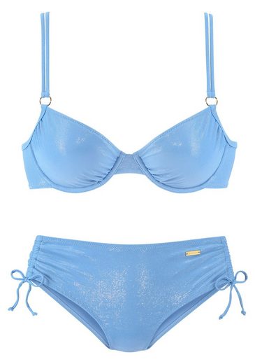 LASCANA Bügel-Bikini mit goldfarbener Glanzbeschichtung mehr zollfrei