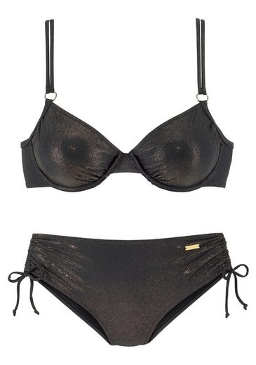 LASCANA Bügel-Bikini mit goldfarbener Glanzbeschichtung mehr zollfrei