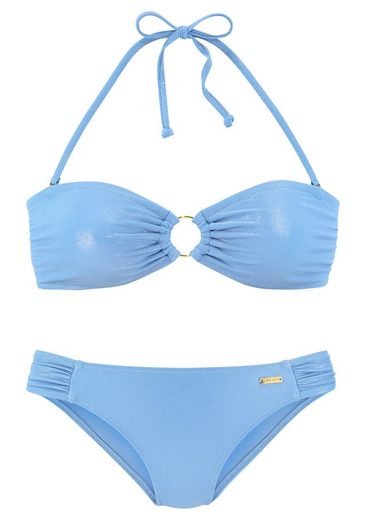 LASCANA Bandeau-Bikini mit goldfarbener Glanzbeschichtung mehr Nur für heute