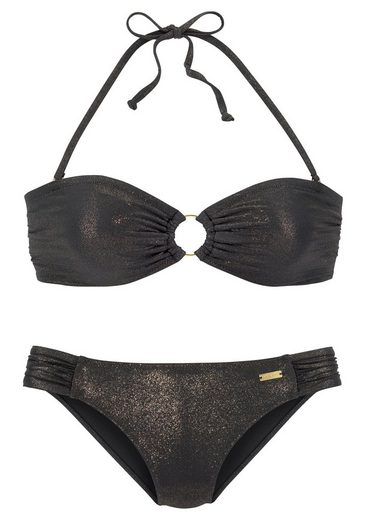 LASCANA Bandeau-Bikini mit goldfarbener Glanzbeschichtung mehr Nur für heute