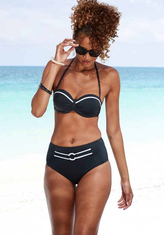 VIVANCE Highwaist-Bikini-Hose Lorena mit kontrastfarbenem Piping mehr Hotsell