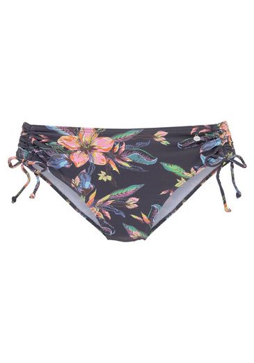 LASCANA Bikini-Hose Malia mit seitlicher Raffung mit tropischem Print mehr zollfrei