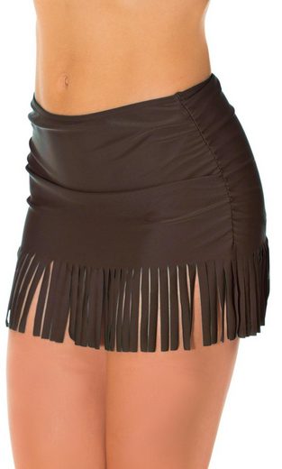 AQUARTI Bikini-Hose Aquarti Damen Bikinihose mit Rock Seitliche Raffung mehr Zeitlich begrenztes Angebot