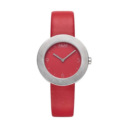 M&M Quarzuhr Armbanduhren Damen Leder Circle Line (1-tlg), Analoguhr rund mit Lederarmband, Designer Uhr, deutsche Manufaktur, inkl. edles Etui mehr Neuheiten