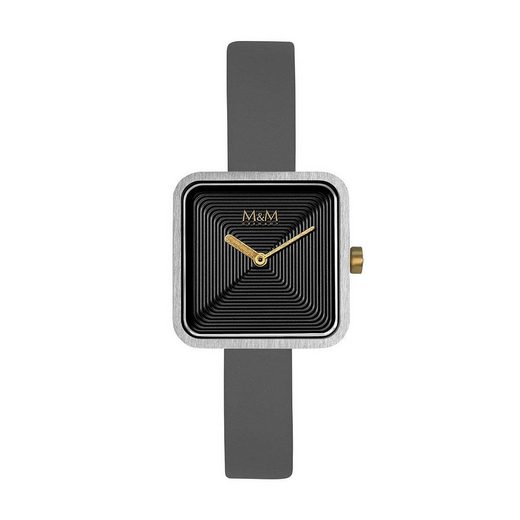M&M Quarzuhr Armbanduhr Damen Leder Mini Square (1-tlg), Analoguhr, Damenuhr mit Lederarmband eckig, Designer Uhr, deutsche Manufaktur, inkl. edles Etui mehr Bestseller