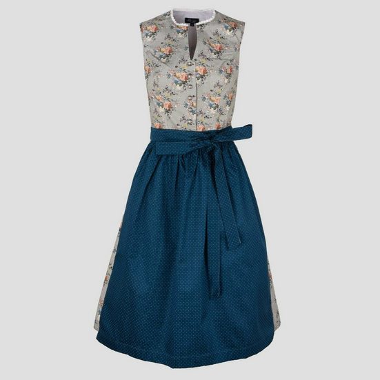 RAMONA LIPPERT Dirndl Tara Damen 2 teiliges geblümt hochgeschlossen Olivgrün Rocklänge 70 cm mehr Vatertagsangebot