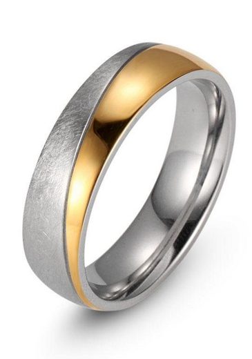 FIRETTI Trauring Schmuck Geschenk "LIEBE" mit Vertiefung, ca. 7,0mm breit mit Zirkonia (synth) mehr Kauf eins, bekomm eins gratis