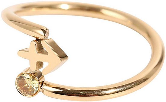 FIRETTI Fingerring Schmuck Geschenk Damenring Sternzeichen Made in Germany - mit Zirkonia (synth) mehr Super Rabatt