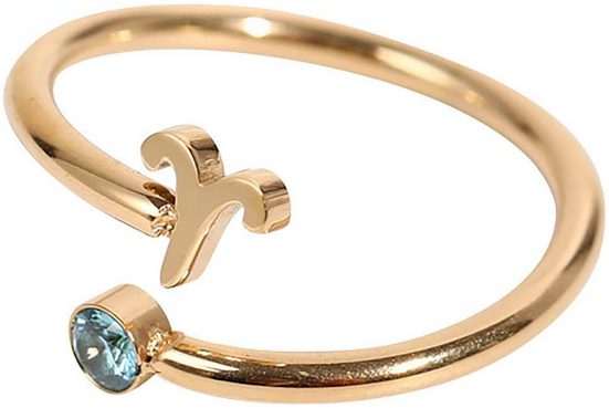 FIRETTI Fingerring Schmuck Geschenk Damenring Sternzeichen Made in Germany - mit Zirkonia (synth) mehr Super Rabatt
