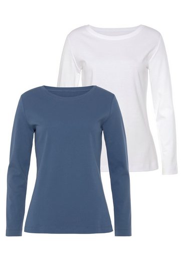 VIVANCE Langarmshirt (Packung, 2-tlg) aus besonders weicher und fester Baumwolle mehr Günstiger Verkauf