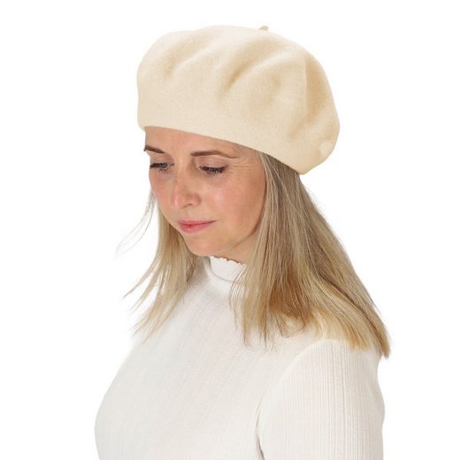 HALSÜBERKOPF ACCESSOIRES Baskenmütze Filzbaske modische Baskenmütze aus reinem Wollfilz mehr Hotsell