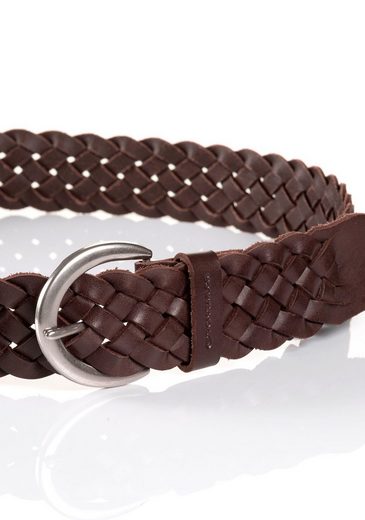 TOM TAILOR Ledergürtel TTLISA 4 cm breiter Damengürtel, Flechtledergürtel, modisches Must-Have mehr Begrenztes Angebot