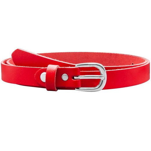 COLOGNEBELT Ledergürtel A8-SL Ledergürtel in Rot - 2 cm Breit - mit silberner abgerundeter Gürtelschließe - modern, leger, klassisch mehr Cyber Monday
