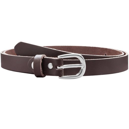 COLOGNEBELT Ledergürtel A8-SL Ledergürtel in Rot - 2 cm Breit - mit silberner abgerundeter Gürtelschließe - modern, leger, klassisch mehr Weihnachtsangebot