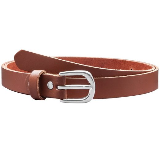 COLOGNEBELT Ledergürtel A8-SL Ledergürtel in Rot - 2 cm Breit - mit silberner abgerundeter Gürtelschließe - modern, leger, klassisch mehr Weihnachtsangebot
