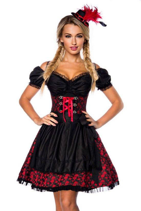 DIRNDLINE Dirndl Dirndl Kleid Oktoberfest Tracht Wiesn Wasn Bayern Outfit Volksfest 3-tlg mehr Neuheiten