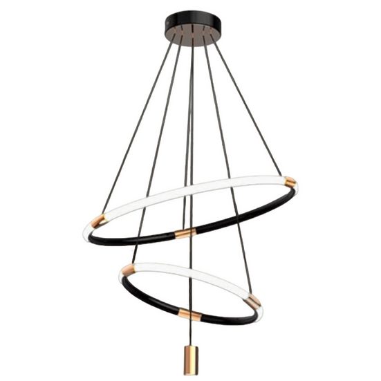 VICBUY Pendelleuchte LED Pendelleuchten, Esszimmer Pendellampe, Kreative 2 Ringe mit Strahler Deckenleuchte,Stufenlos dimmbare Wohnzimmerdeckenlampe, Mit Fernbedienung, 3 Lichtfarben, Küche,Schlafzimmer, ø 35/55cm mehr Flash Sale