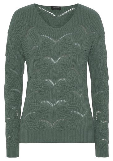 LAURA SCOTT V-Ausschnitt-Pullover mit modischem Strickmuster - NEUE FARBEN mehr Sonderangebote