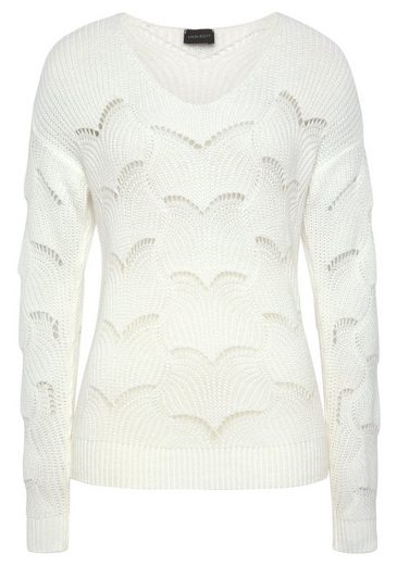 LAURA SCOTT V-Ausschnitt-Pullover mit modischem Strickmuster - NEUE FARBEN mehr Sonderangebote