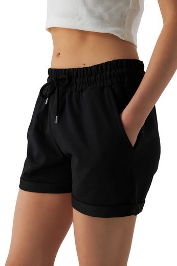 SMITH & SOLO Sweatshorts Kurze Hose Damen Shorts (1-tlg) Lycra, Baumwolle, umschlagene Beinsaum mehr Wochenangebot