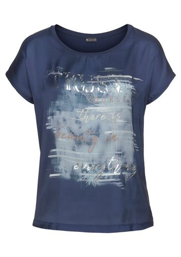 LAURA SCOTT Shirtbluse aus Satin mit dezentem Aufdruck mehr zollfrei
