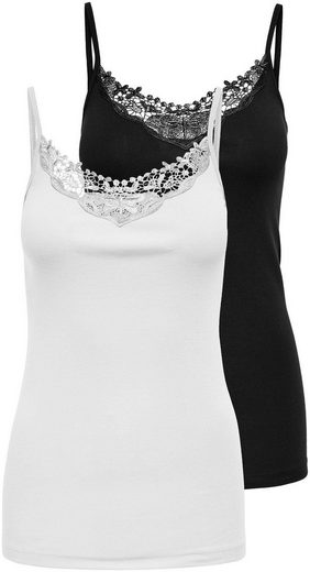 ONLY Spitzentop ONLKIRA LACE SINGLET 2PACK NOOS 2er-Pack mehr Sonderangebot