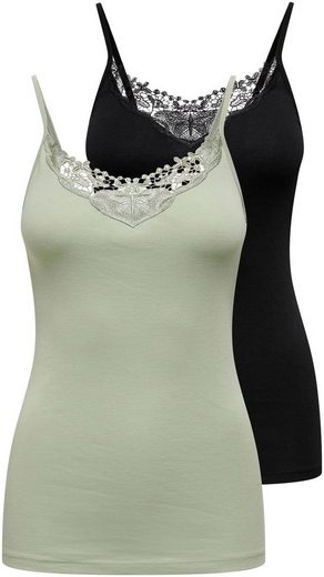 ONLY Spitzentop ONLKIRA LACE SINGLET 2PACK NOOS 2er-Pack mehr Rabatt