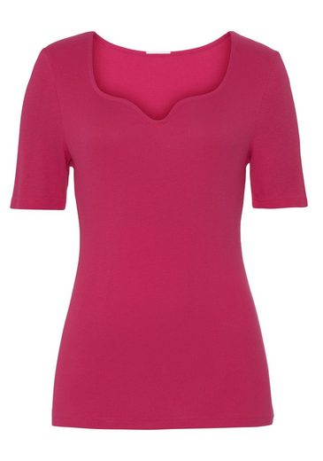 VIVANCE T-Shirt (1-tlg) mit herzförmigen Dekolleté mehr Versandkostenfrei