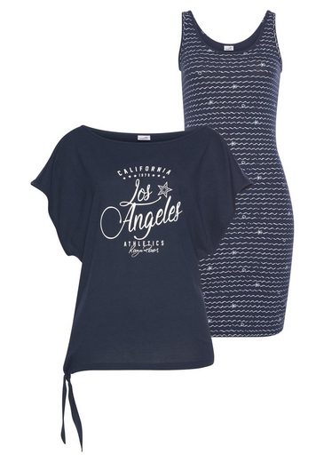 KANGAROOS Jerseykleid (2-tlg) im Set mit oversize Shirt zum Knoten mehr Online Outlet