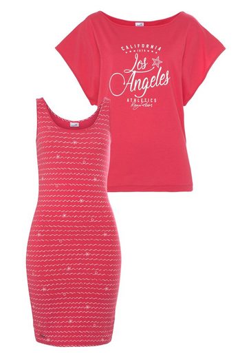 KANGAROOS Jerseykleid (2-tlg) im Set mit oversize Shirt zum Knoten mehr Online Outlet
